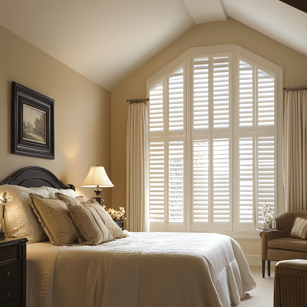Elegant Plantation and California Shutter in the bedroom