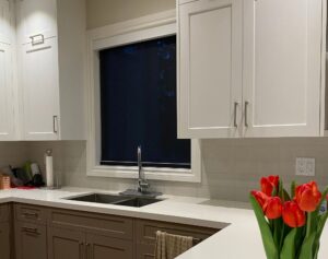 Black out blinds in kitchen