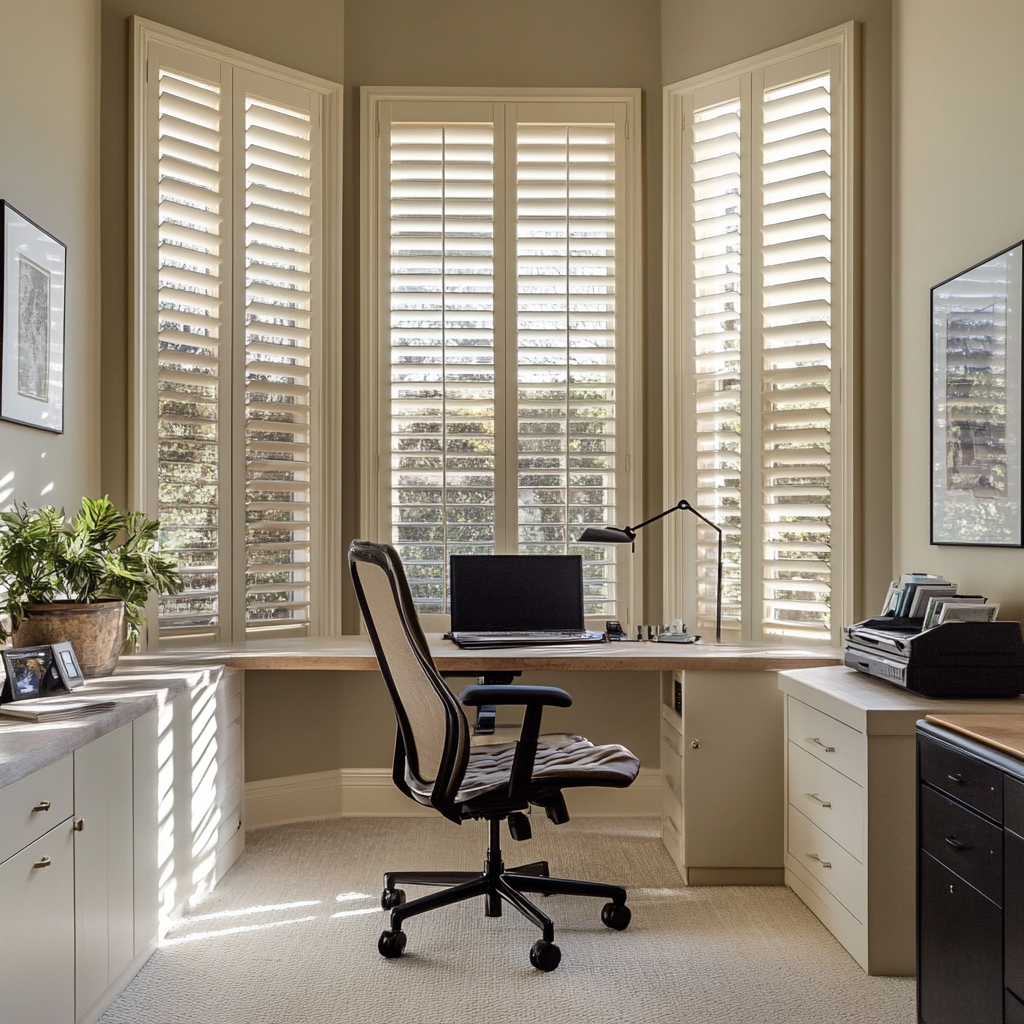 California shutters in a luxury and elegant office