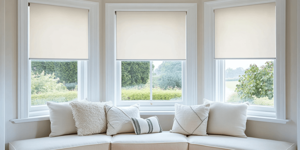 Roller Blind on Bay Window
