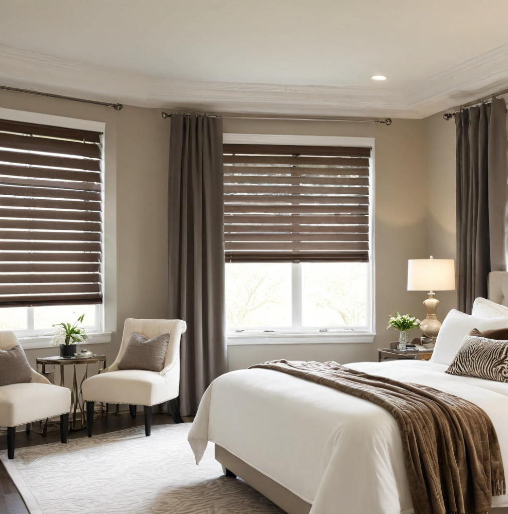 Blackout zebra blinds in brown