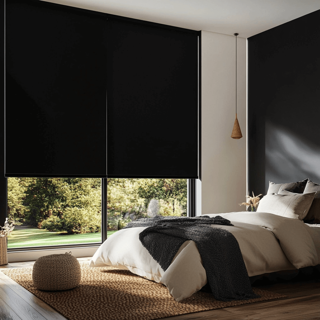 Blackout blinds in Luxury Bedroom