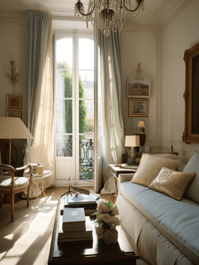 Sheer curtains in living room