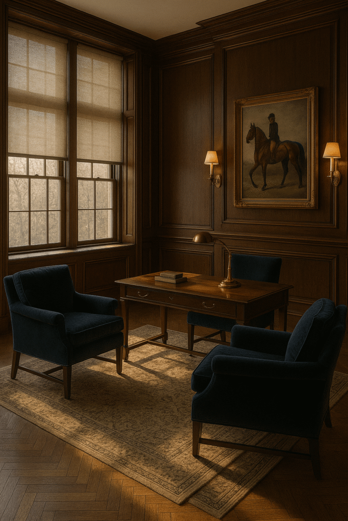 Sitting Area with Roller shades for privacy and light control